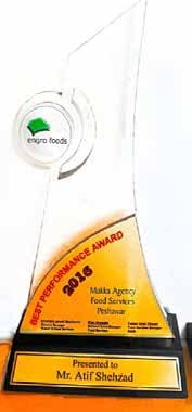 Best Performance Award 2016 — Food Services, Peshawar — Engro Foods