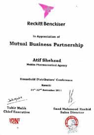In Appreciation of Mutual Business Partnership — Household Distributors' Conference, Karachi (2011) — Reckitt Benckiser