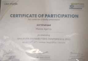 Certificate of Participation — Unilever Distributors' Conference 2023