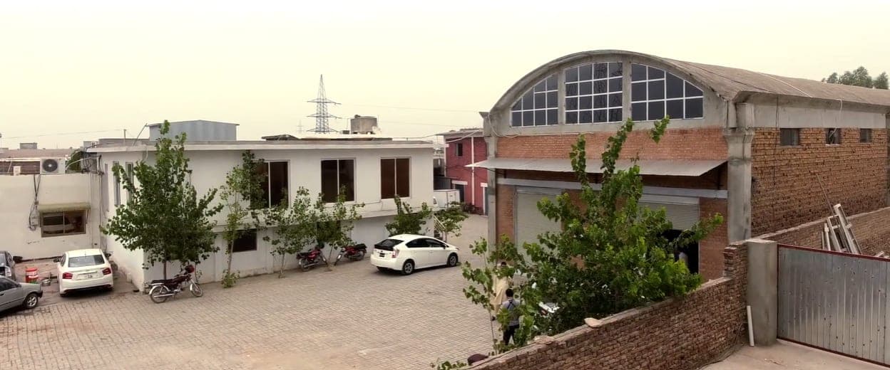 Exterior of the Hayatabad Industrial Estate facility, office building and warehouse